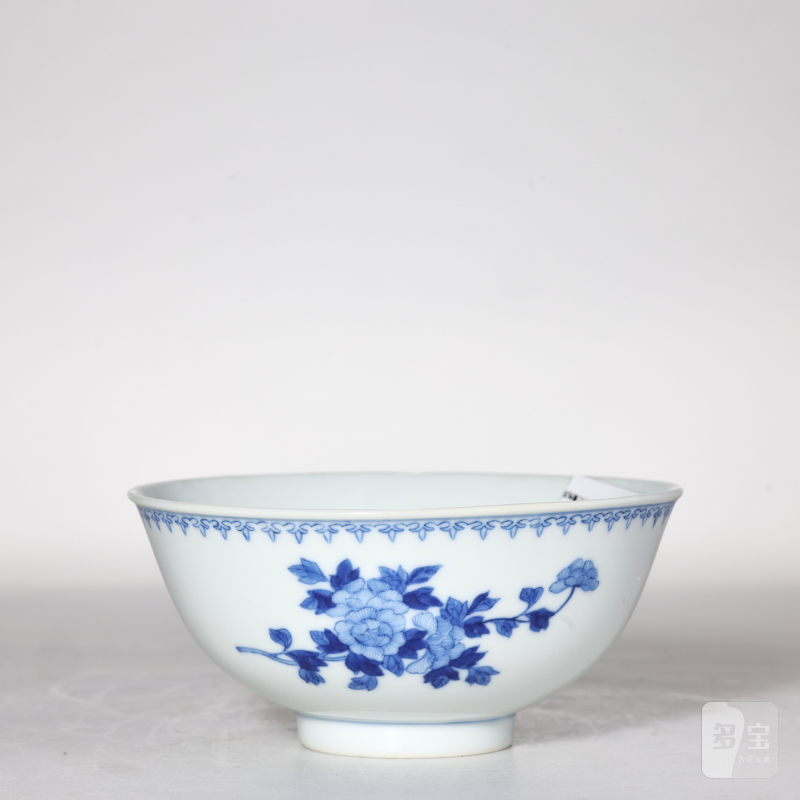清光绪 青花花卉纹碗